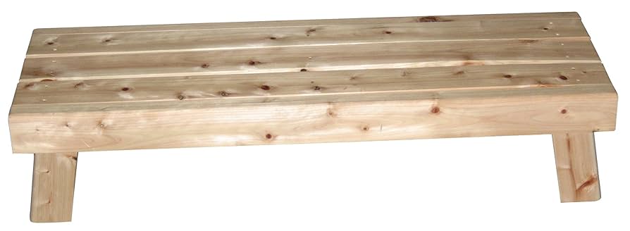 Amazon｜星野 踏み台 桧ベンチ 低いんです 白木 大 85×28.5×18